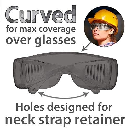 מטפל בטוח דיאמונט אוורור על משקפי משקפי בטיחות | עונה על ANSI Z87.1, עדשת פוליקרבונט עמידה בהשפעה